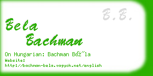 bela bachman business card